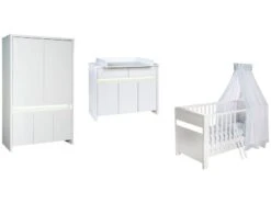 Chambre Planète Blanc : Lit, Commode, Armoire