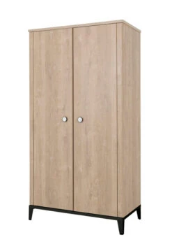 Armoire 2 Portes Marcel Chêne Blond Noir