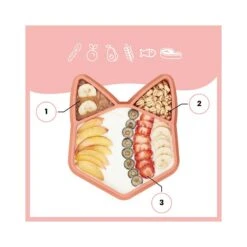 BabyMoov Assiette En Silicone Isy Renard -Soins Pour Bébé assiette silicone isy renard babymoov bambinou compartiments