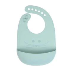 Lassig Bavoir Silicone Avec Poche Little Chums Souris Bleu