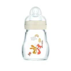 MAM Biberon Verre 170 Ml Tétine Débit 1 Blanc