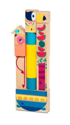 Lilliputiens Blocs De Construction En Bois Jungle -Soins Pour Bébé blocs construction bois jungle lilliputiens bambinou toucan