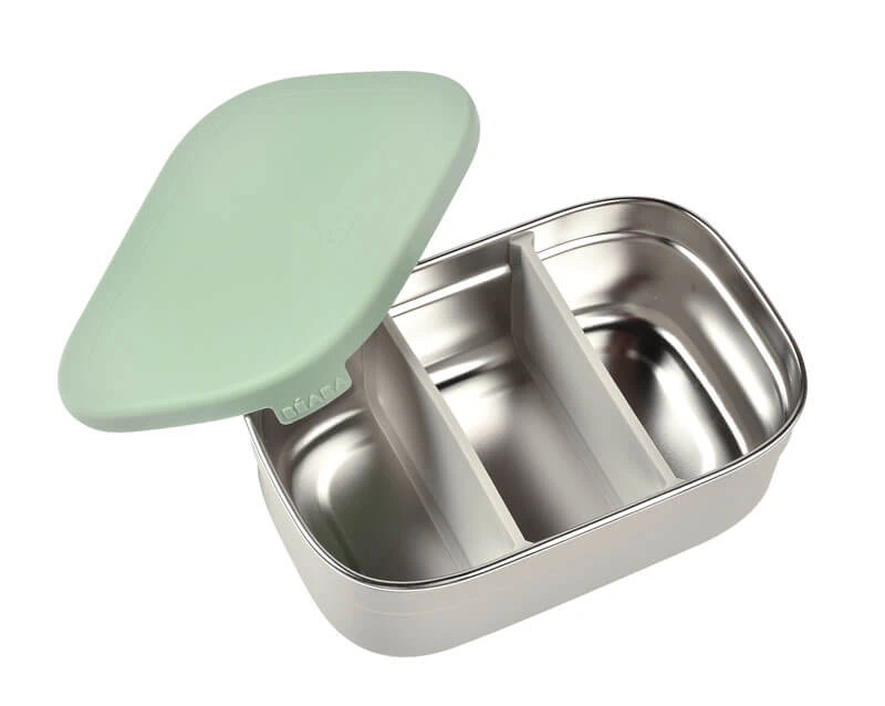 Beaba Boîte Repas Inox Vert Sauge 4 Beaba Boîte Repas Inox Vert Sauge – Image 4