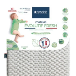 Candide Matelas évolutif Fresh Déhoussable Pour Lit Bébé