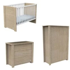 Chambre Antonin Chêne : Lit, Commode, Armoire