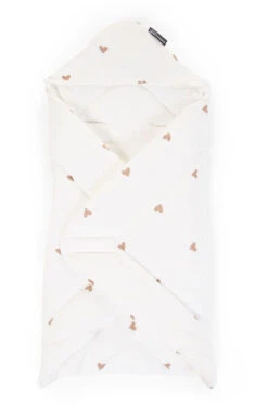 Childhome Couverture Enveloppante 75 X 75 Cm Jersey Et Mousseline Hearts