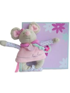 Doudou Hochet Souris Pearly 15 Cm