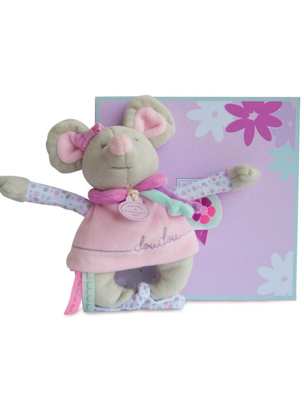 Doudou Hochet Souris Pearly 15 Cm 1 Doudou Hochet Souris Pearly 15 Cm