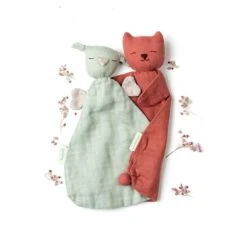 Doudou Mila Mousseline Rose 5 Doudou Mila Mousseline Rose -Soins Pour Bébé doudou mila mousseline rose hoppa bambinou zoom