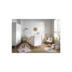 Lit Combiné évolutif Serena 60 X 120 Cm -Soins Pour Bébé lit combine evolutif serena 120 60 cm sauthon bambinou ambiance bebe