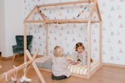 Childhome Lit Enfant Cabane 70 X 140 Cm Naturel -Soins Pour Bébé lit enfant cabane 70 140 naturel childhome bambinou ambiance