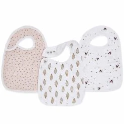 Aden + Anais Lot De 3 Bavoirs à Boutons-pression En Mousseline De Coton Dahlias