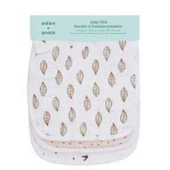 Aden + Anais Lot De 3 Bavoirs à Boutons-pression En Mousseline De Coton Dahlias -Soins Pour Bébé lot 3 bavoirs boutons pression mousseline coton dahlias aden anais bambinou packaging