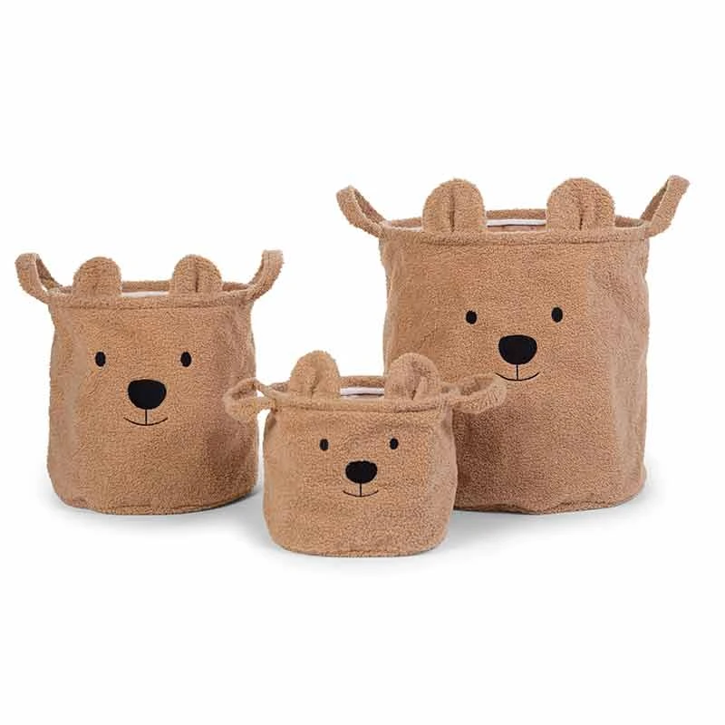 Childhome Lot De 3 Paniers De Rangement Teddy Beige 1 Childhome Lot De 3 Paniers De Rangement Teddy Beige