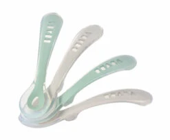 Beaba Lot De 4 Cuillères 2ème âge Silicone Vert Sauge