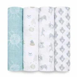 Aden + Anais Lot De 4 Maxi-langes En Mousseline De Coton Now + Zen