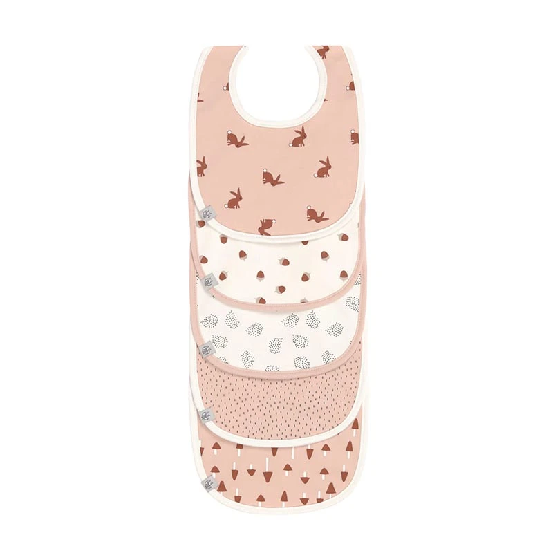 Lassig Lot De 5 Bavoirs éponge Little Forest Lapin 1 Lassig Lot De 5 Bavoirs éponge Little Forest Lapin