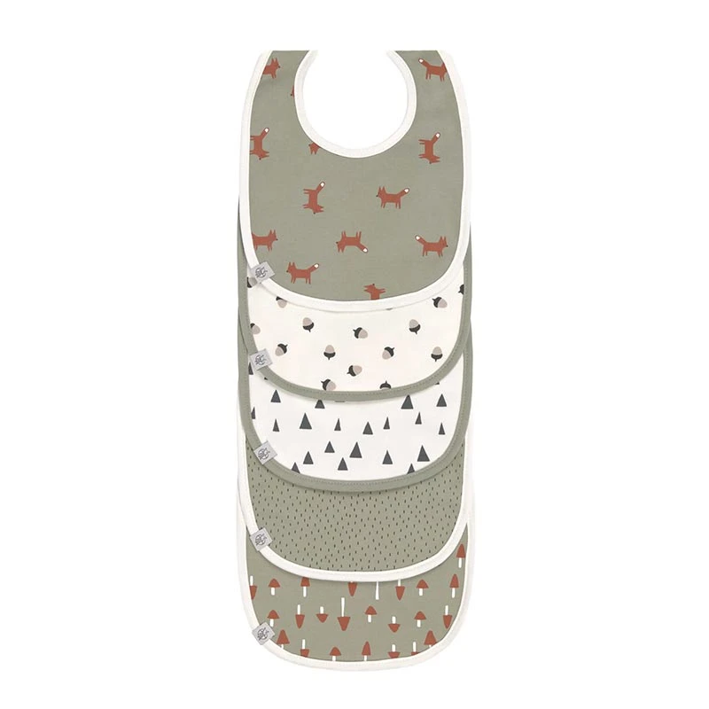 Lassig Lot De 5 Bavoirs éponge Little Forest Renard 1 Lassig Lot De 5 Bavoirs éponge Little Forest Renard