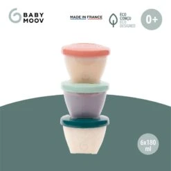 BabyMoov Lot De 6 Bols De Conservation Babybols Biosourcés 180 Ml -Soins Pour Bébé lot 6 bols conservation babybols biosources 180 ml babymoov bambinou pack