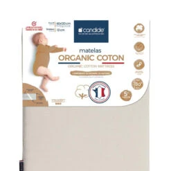 Candide Matelas Organic Coton Déhoussable