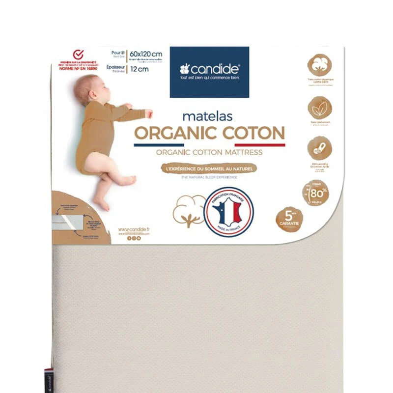 Candide Matelas Organic Coton Déhoussable 1 Candide Matelas Organic Coton Déhoussable