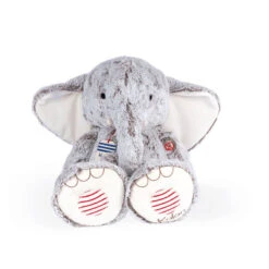 Kaloo Peluche Éléphant Noa Gris Prestige Rouge XL