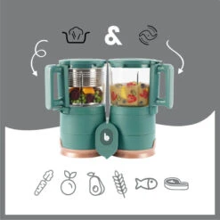 BabyMoov Robot Culinaire Multifonction Nutribaby Glass Green Forest -Soins Pour Bébé robot culinaire multifonction nutribaby glass green forest babymoov bambinou aliments
