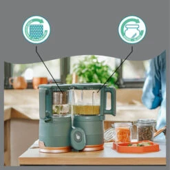 BabyMoov Robot Culinaire Multifonction Nutribaby Glass Green Forest -Soins Pour Bébé robot culinaire multifonction nutribaby glass green forest babymoov bambinou fonctions