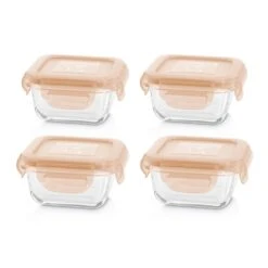 Miniland Set De 4 Récipients En Verre Natursquare Bunny