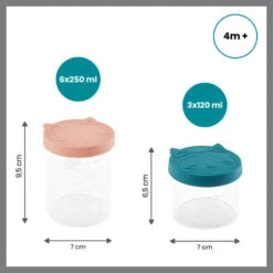 BabyMoov Lot De 9 Bols De Conservation Isy Bowls En Verre -Soins Pour Bébé set 9 bols conservation isy bowls verre babymoov bambinou dimensions