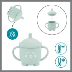 BabyMoov Set Repas Silicone Learn Isy Bol, Tasse, Cuillère Et Bavoir Renard -Soins Pour Bébé set repas silicone learn isy bol tasse cuillere bavoir renard babymoov bambinou tasse