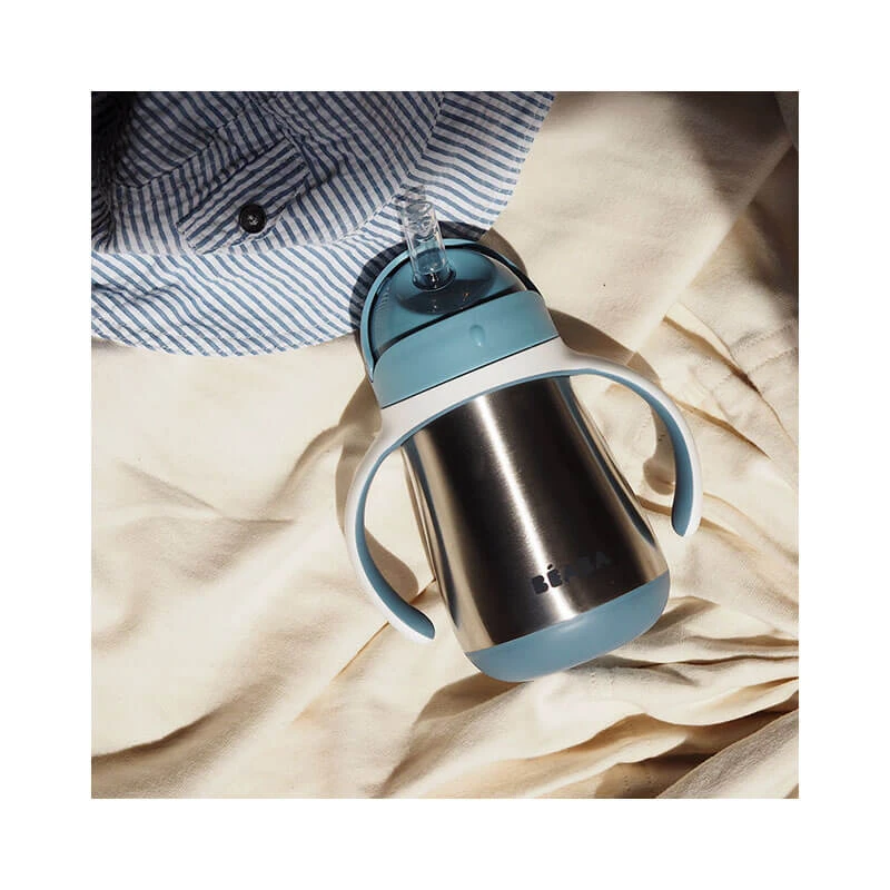 Beaba Tasse Paille Inox 250 Ml Windy Blue 6 Beaba Tasse Paille Inox 250 Ml Windy Blue – Image 6