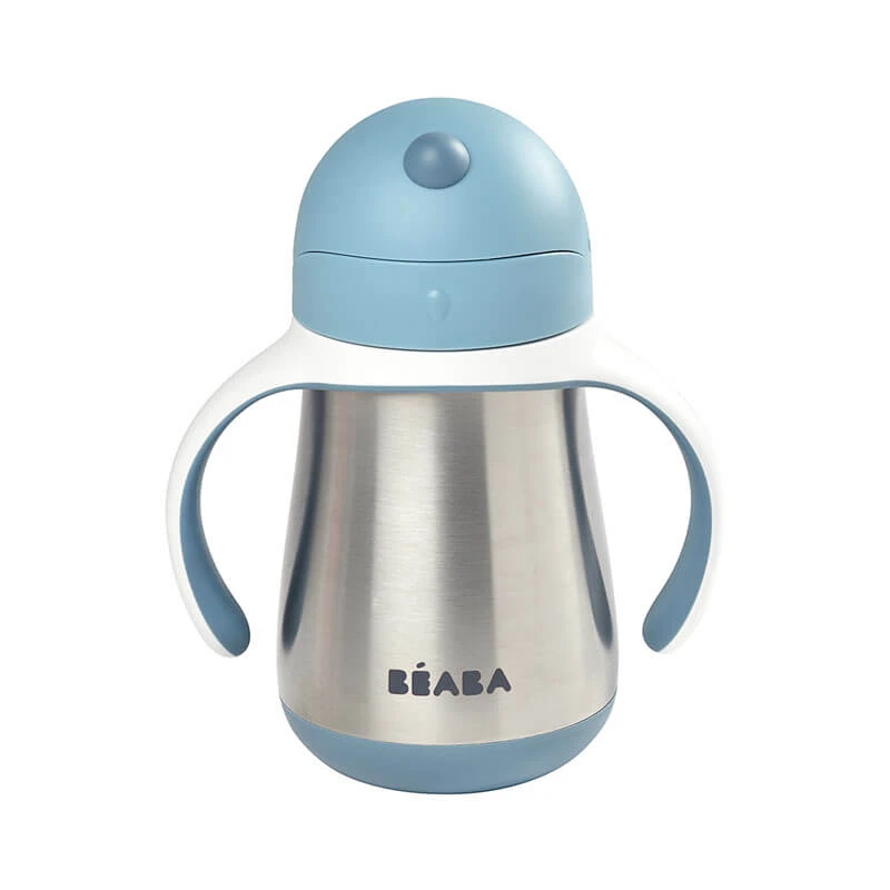 Beaba Tasse Paille Inox 250 Ml Windy Blue 2 Beaba Tasse Paille Inox 250 Ml Windy Blue – Image 2