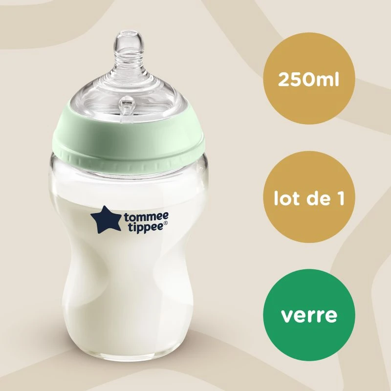 Tommee Tippee Biberon Verre Closer To Nature 250 Ml 4 Tommee Tippee Biberon Verre Closer To Nature 250 Ml – Image 4